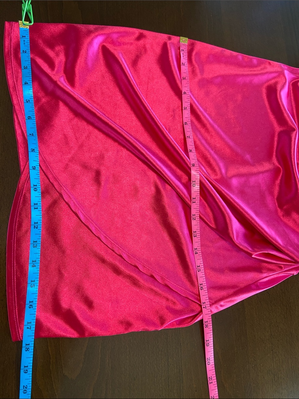 Emerald Sundae Hot Pink Satin Slip Dress, size L. Very flattering design! - Picture 8 of 16